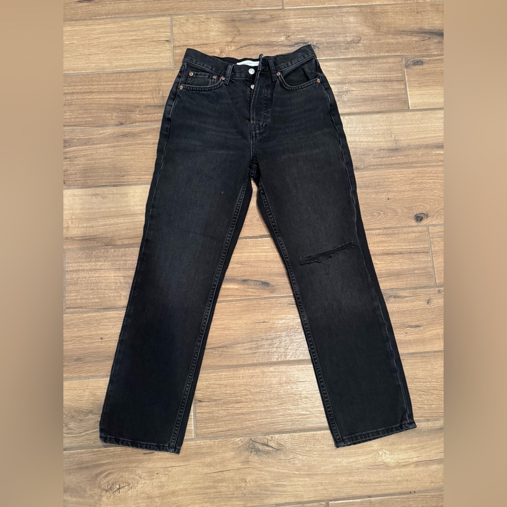 Topshop Women's Dad Straight Black Jeans Size 26